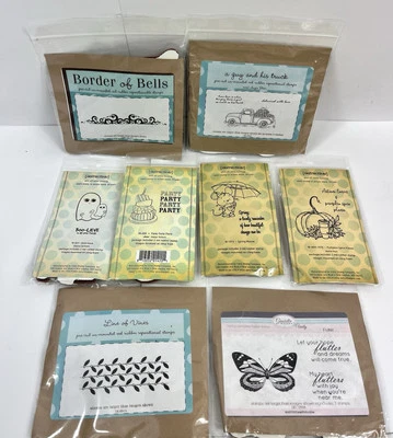 Unity Stamps Itty Bitty Unmounted Rubber Stamps Lot of 8 packs - Image 1 of 4