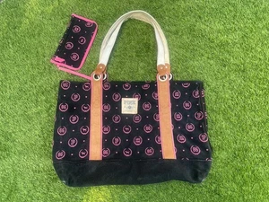 VS ROSA VINTAGE Y2K MONOGRAM CUCCIOLO CANE STEMMA 86 LOGO NERO WEEKENDER TOTE BAG RARA - Foto 1 di 24