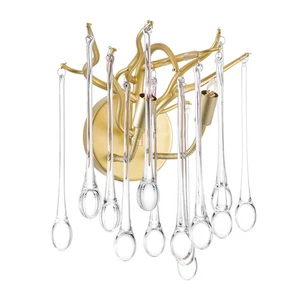 Gold Leaf Two Light Wall Sconce from the Anita Collection - Picture 1 of 5