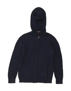 MICHAEL KORS Mens Hooded Cardigan Sweater Small Navy Blue Cotton BS05 - Picture 1 of 3