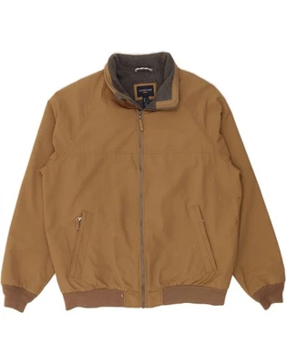 LANDS END Mens Bomber Jacket UK 40 Large Brown Nylon DO50 - Image 1 of 4
