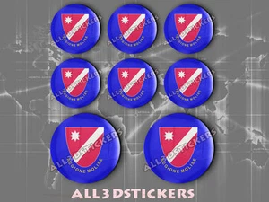 8 x Adesivi Resinati 3D TONDO Bandiera Molise - Tutte le Bandiere - Picture 1 of 1