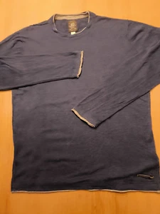 DIESEL Pullover Gr. 2XL Achselweite: 59cm blau 70% LEINEN - Bild 1 von 16