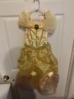 Disney Store Belle Costume Beauty The Beast Dress Child Size XS 4 Gem Cameo