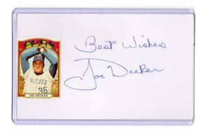 JOE DECKER INDEX CARD SIGNED AUTO 1969 CHICAGO CUBS PSA/DNA CERTIFIED 1947-2003