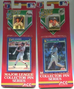 1991 Ace MVP Pins (4) - Ken Griffey, David Justice, Roger Clemens, & Mo Vaughn - Picture 1 of 4