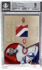 2005-06 Yann Danis Ultra Rookie Uniformity Patches 31/35 Canadiens BGS 9