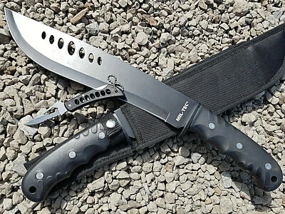 2 in 1 MACHETE + Messer Outdoorset AXT Beil Angeln Jagd Buschmesser