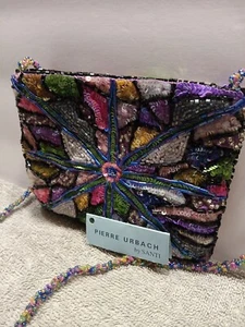 Santi Vintage Pierre Urbach Beaded Purse Bag Colorful Crossbody Purple /Multi - Picture 1 of 3