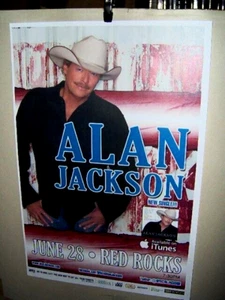 ALAN JACKSON Original Full Color Show  Poster Denver Co RED ROCKS Very COOL - Picture 1 of 1