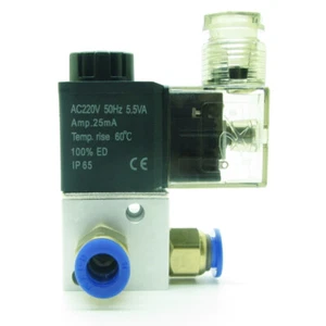 Pneumatic Air Solenoid Valve AC220V With 8mm Fittings 3 Port 2 Position NC  - Picture 1 of 10