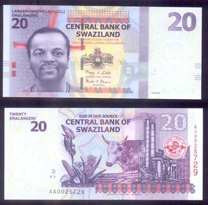 Swaziland 20 Emalangeni 2010 P37a UNC - Picture 1 of 1