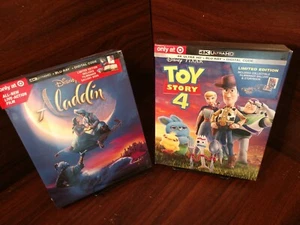 Aladdin 2019 + Toy Story 4 Digibooks (4K+Blu-ray-No Digital)-Free Box Shipping! - Imagen 1 de 4