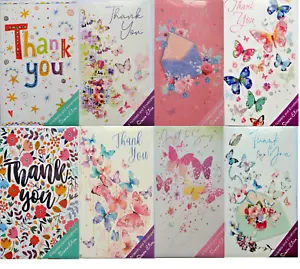 Pack of 8 Small Thank You Cards Notelets Multipack - Choice of 8 Designs - Picture 1 of 15