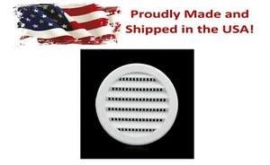 3" White Round Plastic Louver Soffit Air Vent Reptile Screen Grille Cover - Picture 1 of 17