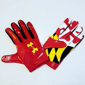 NWOT TEAM ISSUED Maryland Terrapins Under Armour Spotlight Football Gloves 3XL - Picture 1 of 5