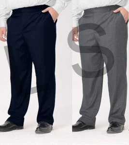 BOYS/MEN TROUSERS STURDY FIT PLUS SIZE WAIST SHORT LEG SCHOOL OFFICE TROUSERS - Picture 1 of 6
