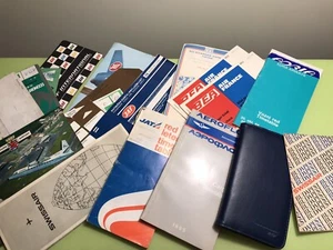 BIG LOT AEROFLOT-AIR FRANCE-SWISSAIR-JAT-ADRIA AIRWAYS FLYING ROUTE MAP BROCHURE - Picture 1 of 11