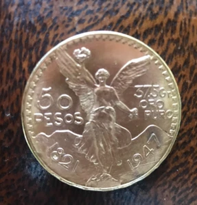 50 Pesos Gold Coin 37.5 gr 1821-1927 Oro Puro Estados Unidos Very Nice Condition - Picture 1 of 3