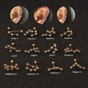 Zircon Constellation Cartilage Earring Helix Stainless Steel Piercing Ear Stud
