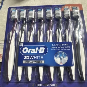 Oral-B 3D White Pro Advanced Toothbrush SOFT Criss Cross Bristles, 8-PACK - Picture 1 of 4