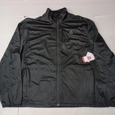 Reebok Softshell Jacket Men's 3XL Black Full Zip Windbreaker Outdoor OMRD195 - Image 1 of 4