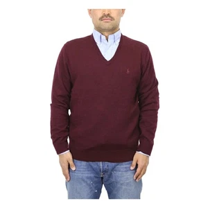 *MINOR DEFECT* Polo Ralph Lauren Merino Wool V-Neck Sweater - Wine - Size: S - Picture 1 of 5