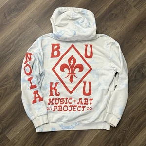 Suéter Buku Auténtico con Capucha Talla Grande EDM DJ Rave Tie-Dye Raro - Imagen 1 de 3