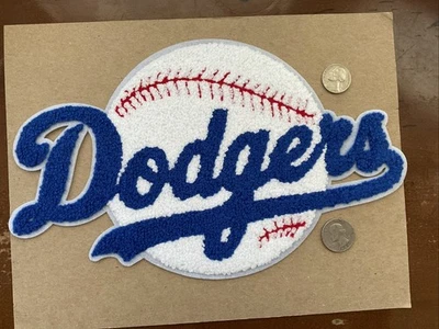 LOS ANGELES DODGERS  Jacket / Vest Large Iron On Patch 11” X 6.5” MLB - Image 1 of 4