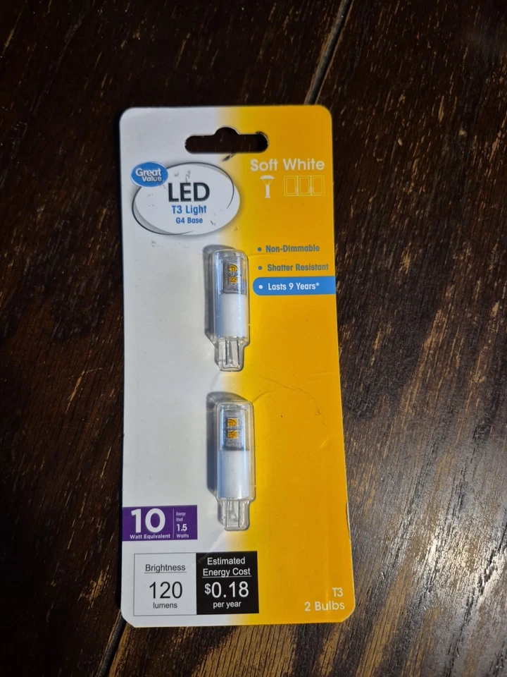 Great Value LED Landscape Lighting T3 2PK 10 Watt Equiv G4 Base Cabinet Lighting - Image 1 of 1