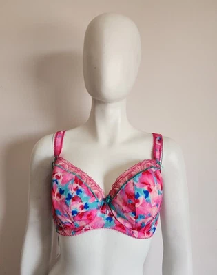 Freya Ladies Crush Pink Floral Padded Half Cup Underwire Bra Size 10F New - image 1 of 4