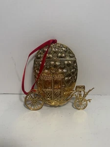 Kaiserliche Krönung Ei Kutsche Royal Kutsche Ornament Forbes 3-D goldfarben Metall - Bild 1 von 4