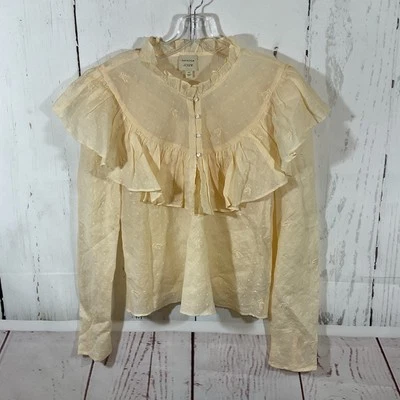 Cassi Namoda x J Crew High Neck Ruffle Top XL Limited Victorian Cottage Romantic - Image 1 of 4
