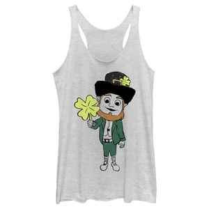 Women's Lost Gods St. Patrick's Day Leprechaun Greetings Racerback Tank Top - Picture 1 of 8