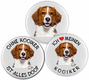 Kühlschrankmagnet - 3er Set - Kooiker - Nederlandse Kooikerhondje Hund Magnet - Bild 1 von 2
