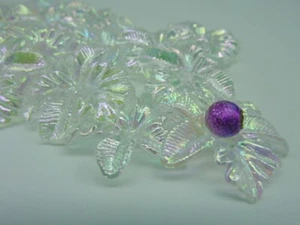 40pcs Clear AB Flower Beads 23mm Bridal Bouquets Craft - Picture 1 of 7