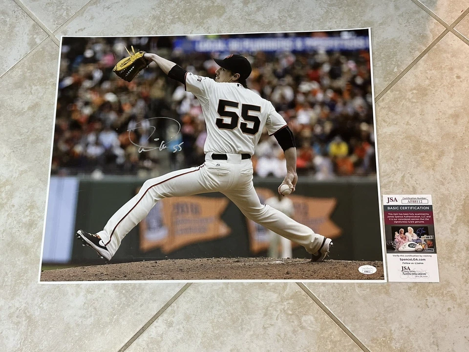 TIM LINCECUM SAN FRANCISCO GIANTS SIGNED 16X20 PHOTO JSA COA AUTO CY YOUNG WSC 2 - Image 1 of 1