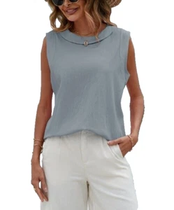Camisa Gray Bal Collar Sleeveless Top Size XL - Bild 1 von 1