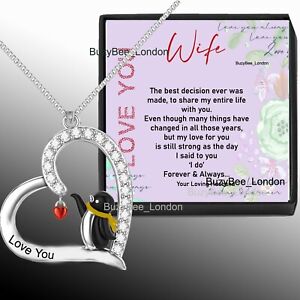 To my Wife I love you gifts for her Anniversary Wedding Chain Silver Box