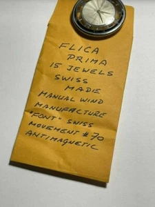 Vintage Flica Prima 15 Jewel Manual Wind Pocket Watch - Picture 1 of 9