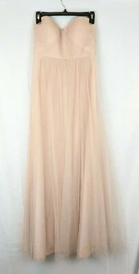 Jenny Yoo Annabelle 女式薄纱长礼服,腮红,4 码 — 第 1/4 张图片