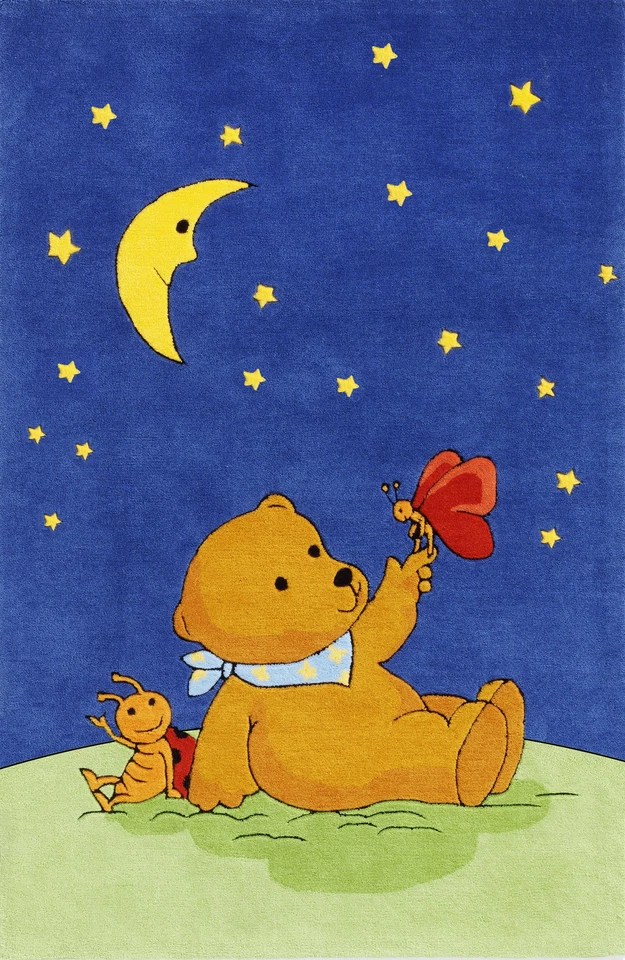 Der Mondbär Kinderteppich blau in verschiedenen Größen - Bild 1 von 1