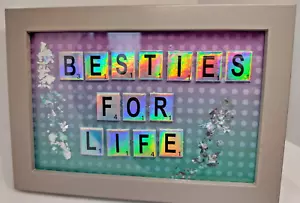 Personalised gift. Scrabble letters in frame. best friends. birthday gift - Picture 1 of 3