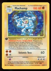 Machamp Base Set 8/102 Holo 1st Edition Holo Rare Pokemon Card WOTC M2 - Picture 1 of 2