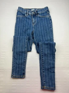Old Navy Girl's Size 12 Blue Striped Ballerina Jean Leggings Jeggings Stretch - Picture 1 of 9