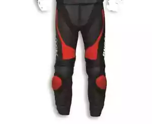 DUCATI MEN'S LEATHER MOTORCYCLE MOTORCYCLE PANTS BIKER TROUSERS-S-M-L-XL-2L-3XL - Picture 1 of 3