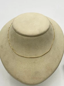 u343 Vintage 14K Yellow Gold Snake Link Chain Necklace 14" Long - Picture 1 of 5