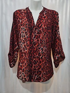 DIANA FERRARI Red Leopard Shirt, As New, 14 - Picture 1 of 9