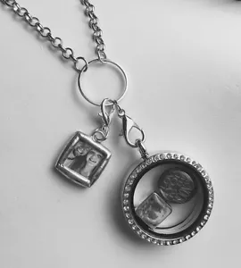 Dije fotográfico colgante con clip personalizado para medallón vivo colgante de vidrio flotante - Imagen 1 de 6
