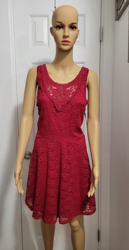 VALENTINO Abito rosso senza maniche By & By in pizzo Taglia 13 nuovo con etichetta